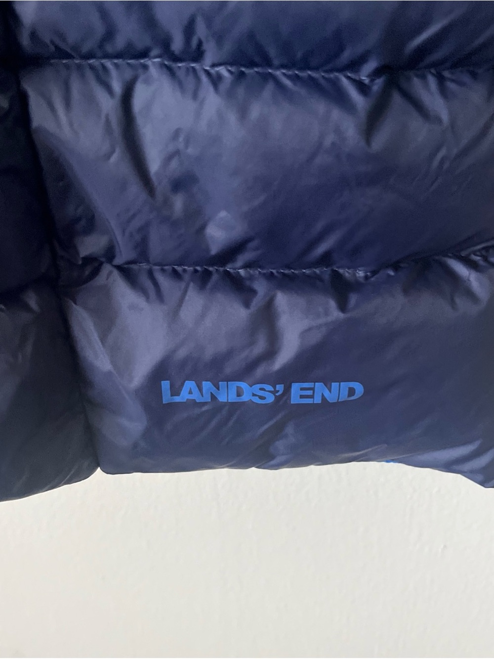 LANDS' END Women's Packable Hyperdry Down 800 Jacket Zip Hood Blue 1X 16-18W NWT - Picture 6 of 6